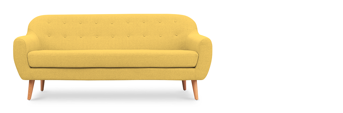 Yellow Naomi sofa from Castlery