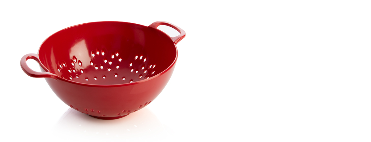 Red mini colander from Crate & Barrel