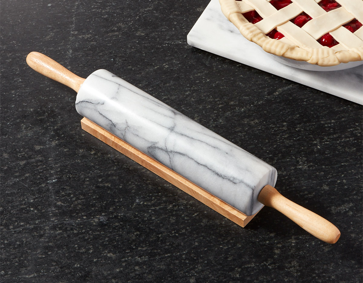 Crate & Barrel white marble rolling pin