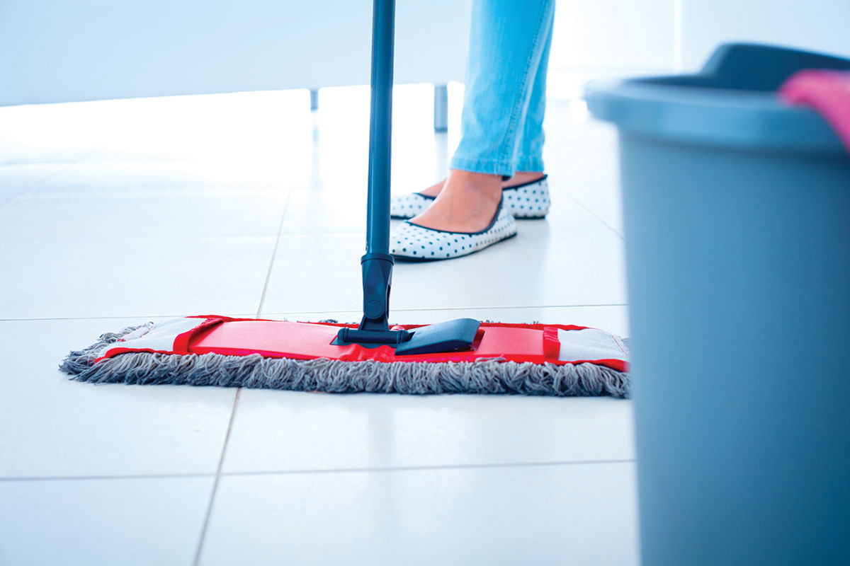 Mop the floor spring cleaning