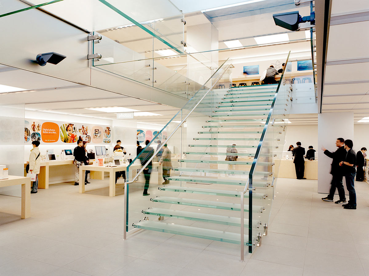 Apple Store glass staircase