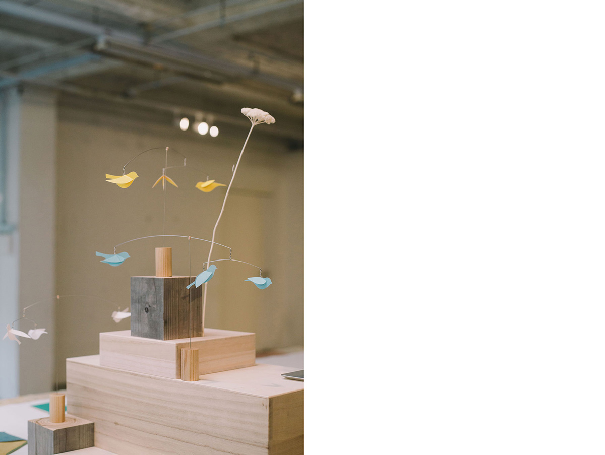 For Supermama’s KOBO collection, Clara and Japanese brand Mother Tool designed a Sparrow Desk Mobile, which pays homage to the small birds that take refuge in her balcony during the monsoon rains.