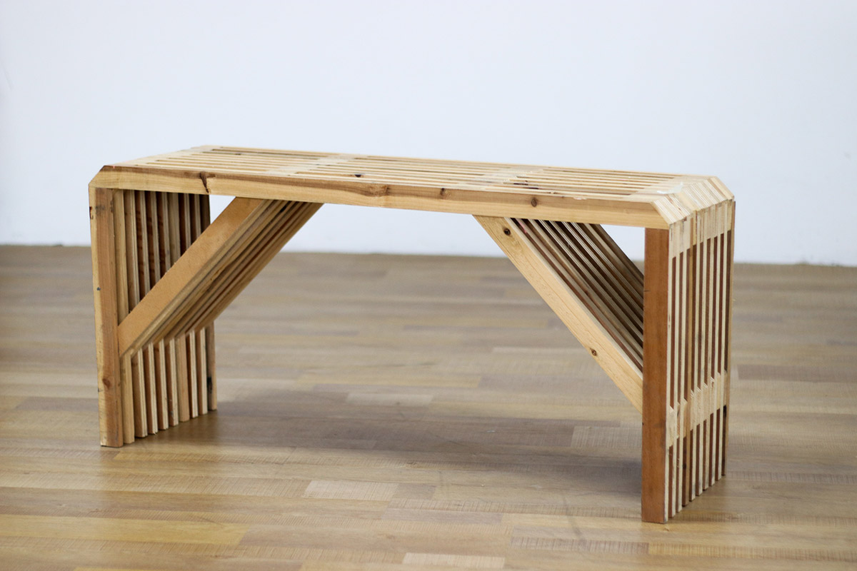 Learn to make this lattice bench at one of Triple Eyelid Studio's workshops 