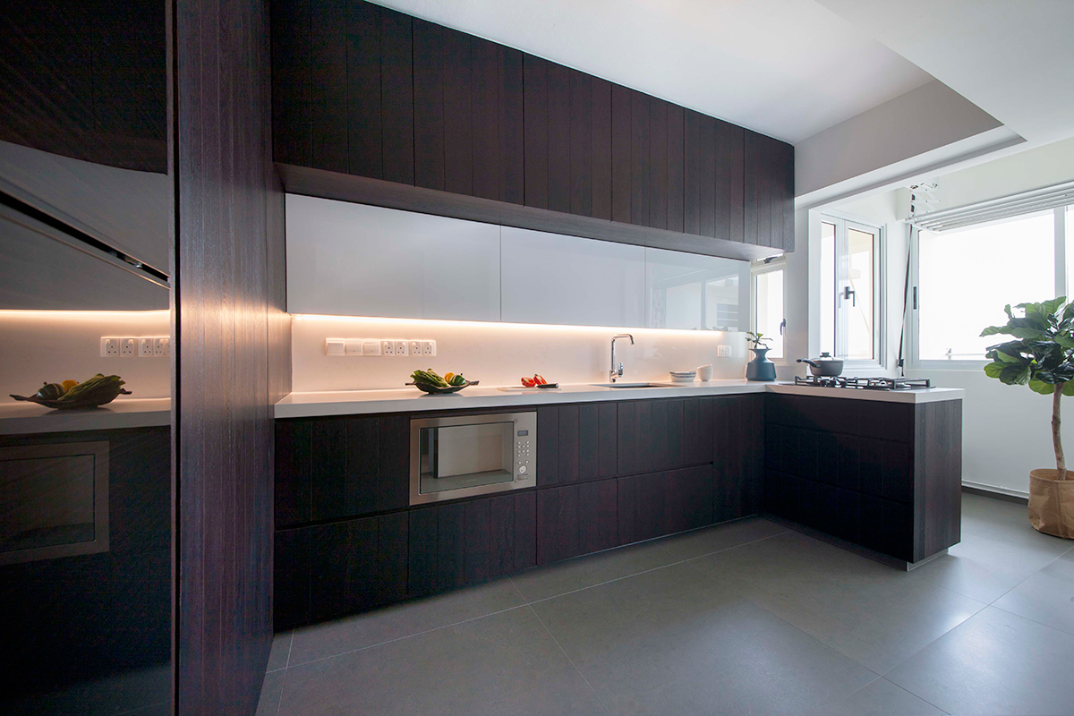 hdb kitchen design with dining table