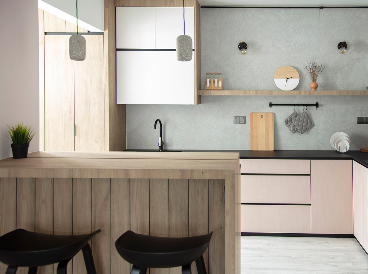 SquareRooms-KDOT-Associates-kitchen pastel pink grey cabinets