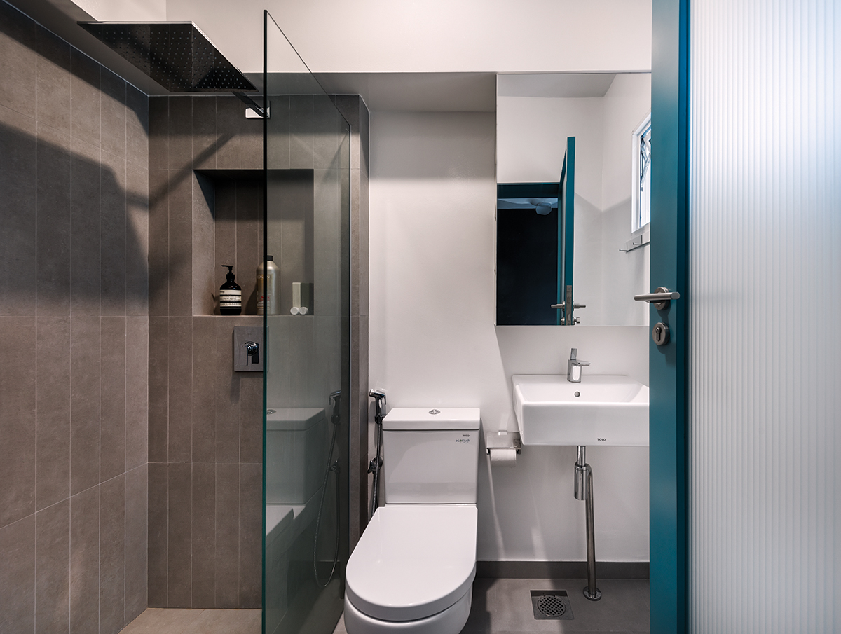 squarerooms artistroom 3 room hdb flat resale renovation urban edge colour space interior design bathroom