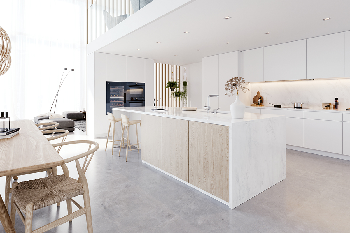 squarerooms vzug marble modern luxury kitchen counter island