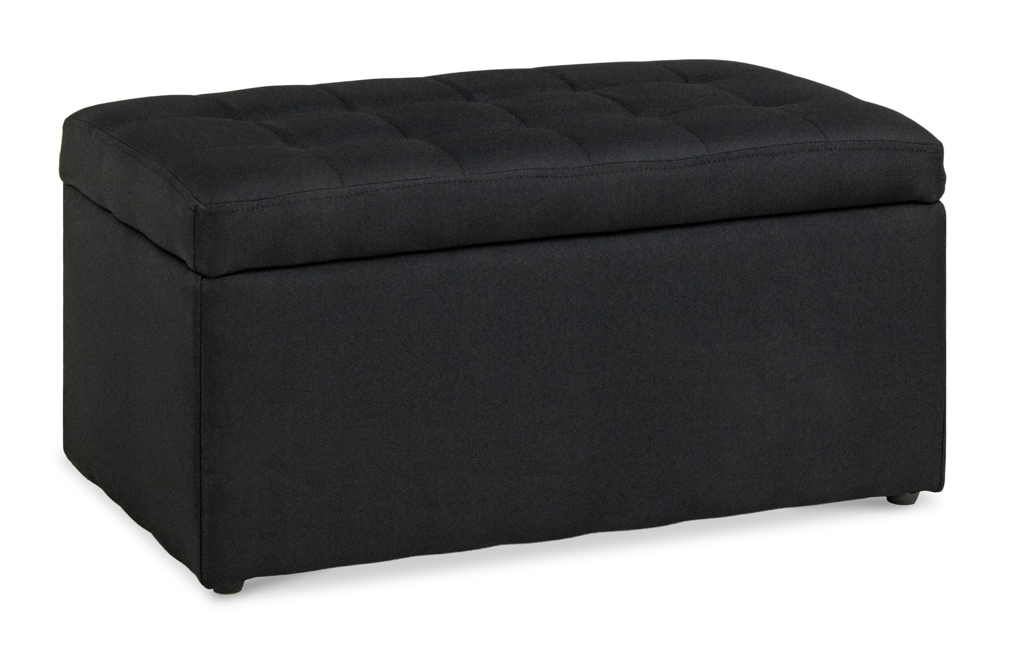 squarerooms fortytwo storage ottoman black fabric seat