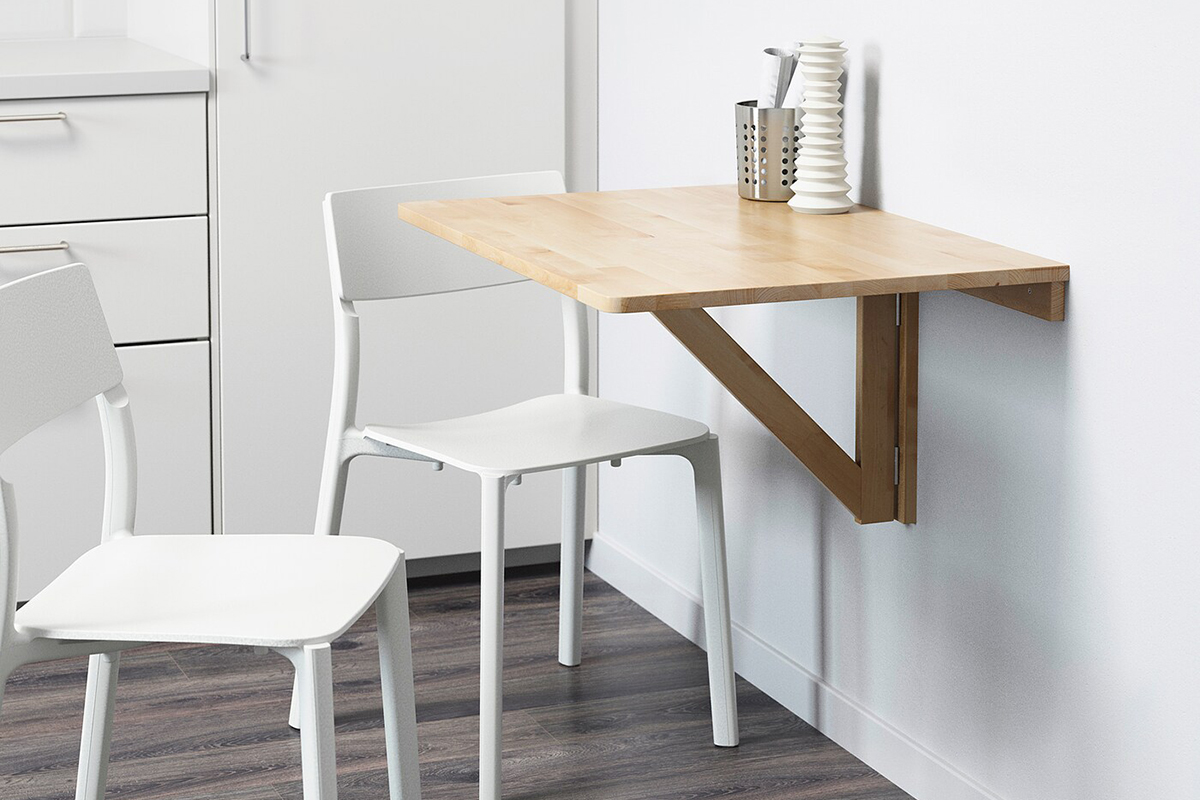 squarerooms ikea wooden wall mounted table