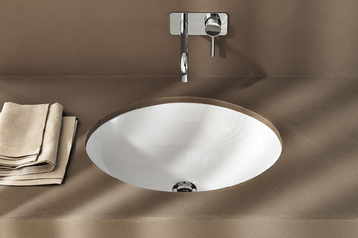 squarerooms bathroom geberit variform washbasin white ceramic sink luxurious countertop round brown