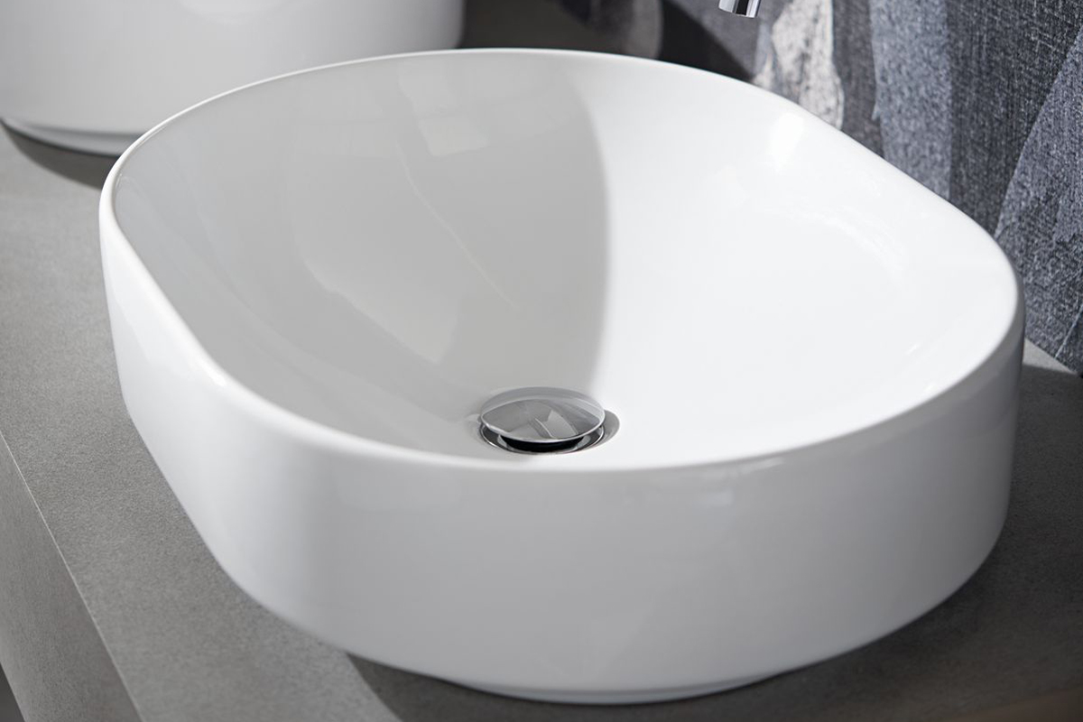 squarerooms bathroom geberit variform washbasin white ceramic sink luxurious countertop lay on round grey oval