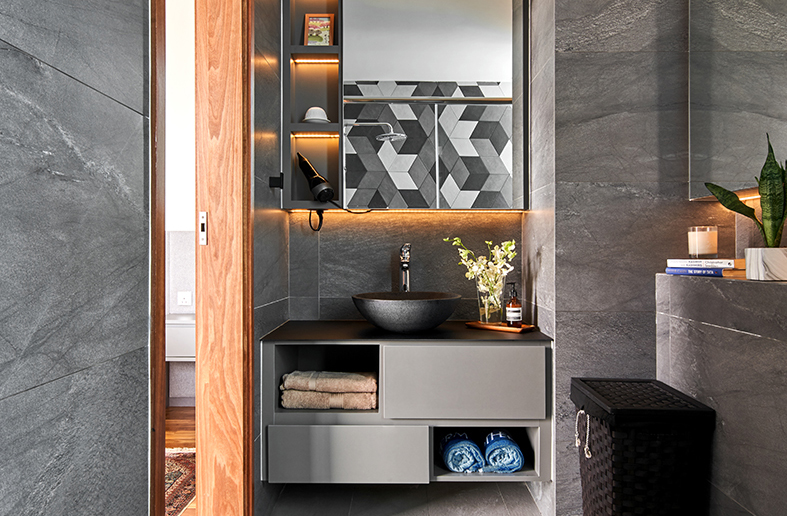 squarerooms ideasxchange home renovation interior design contemporary condo grey bathroom tiles wood