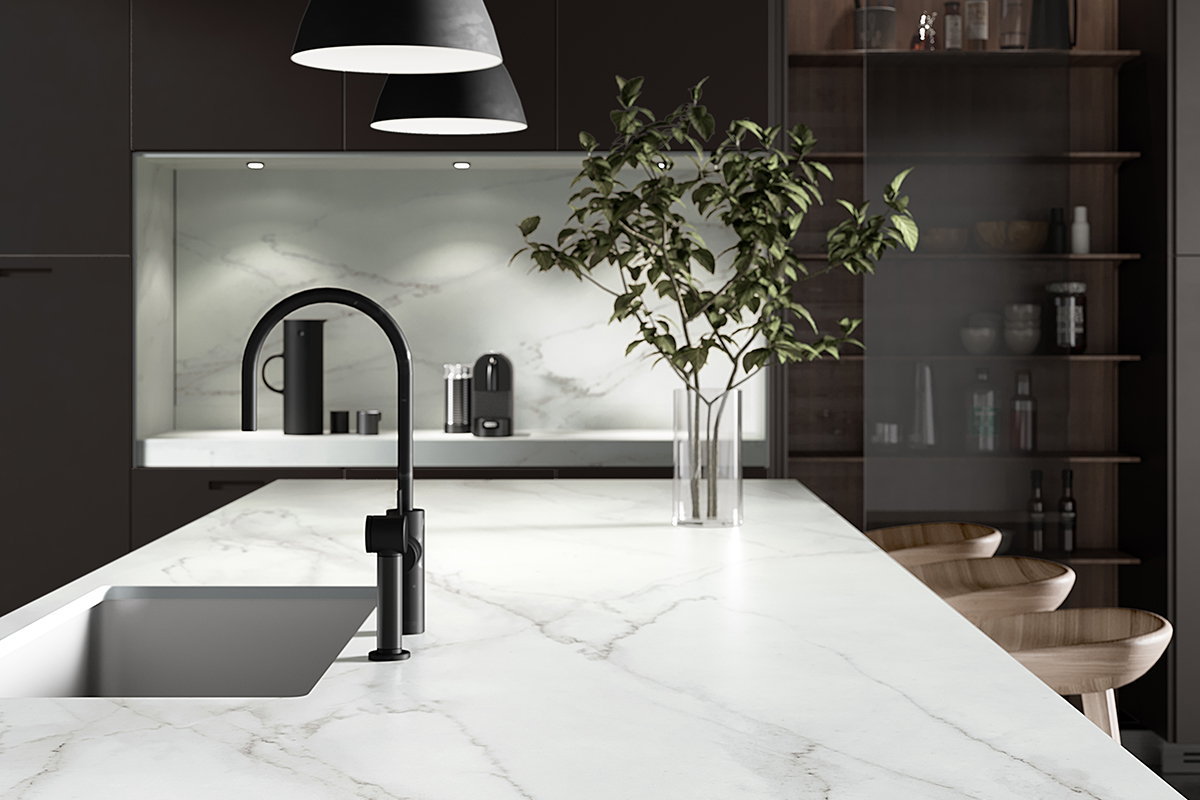 squarerooms kitchen countertop surface white marble engineered quartz