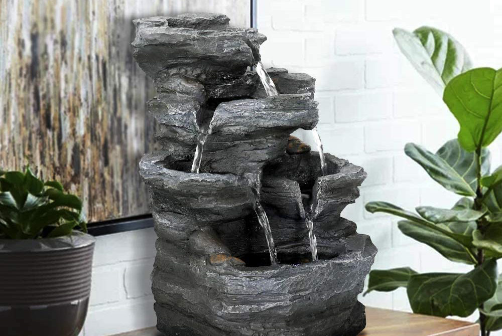 squarerooms ebay tabletop indoor rock water fountain