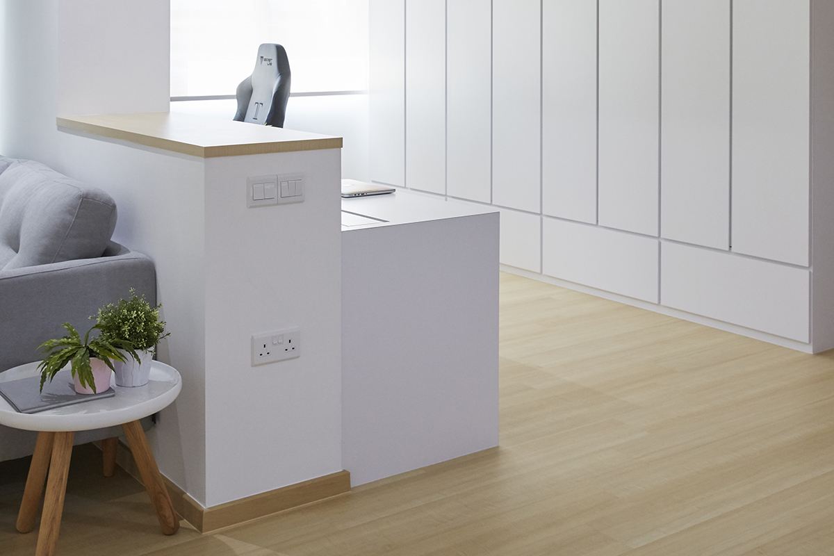 squarerooms ju design hdb renovation study white minimalist