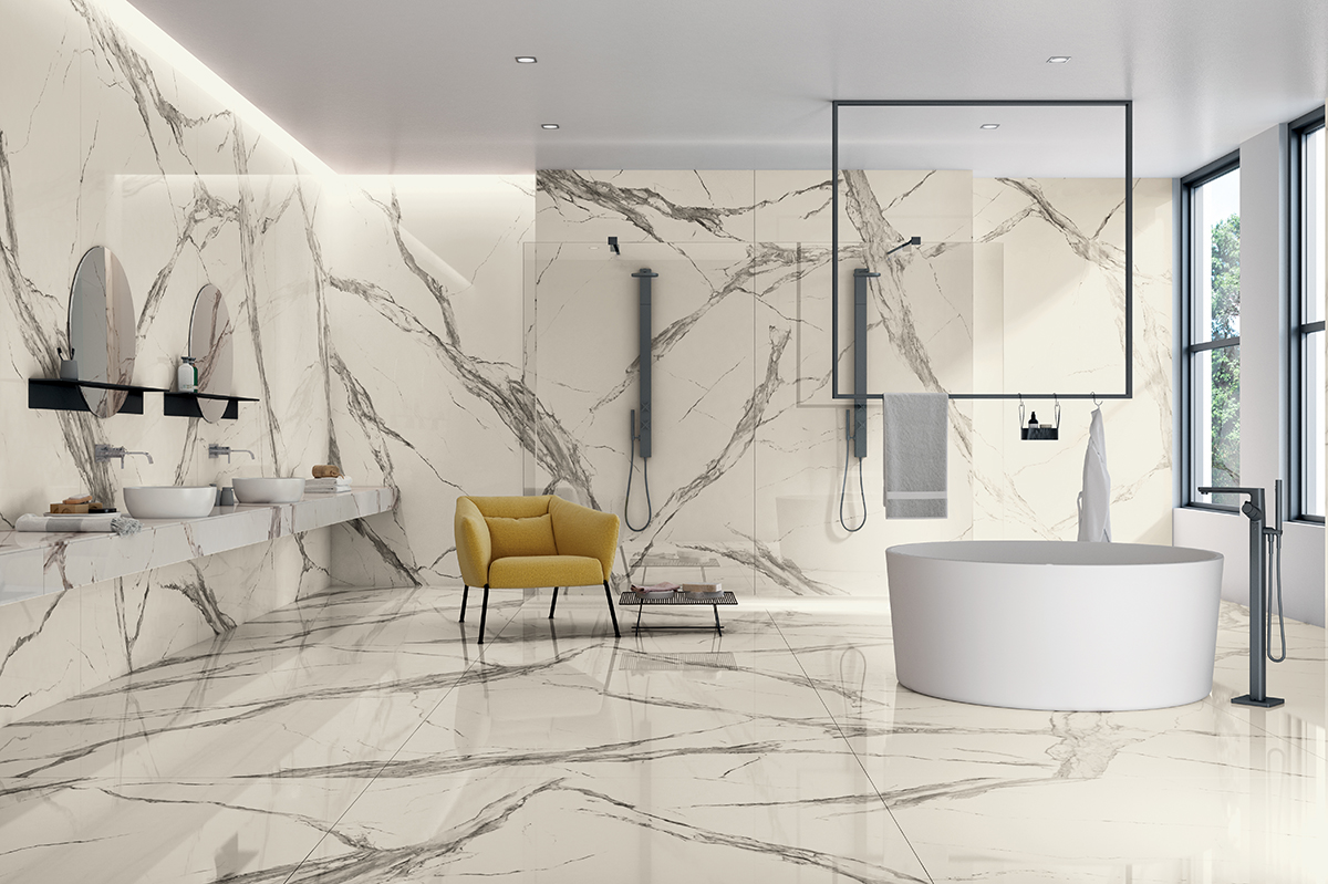 squarerooms bellus laminates marble look walls bathroom white luxury gardenia slabs