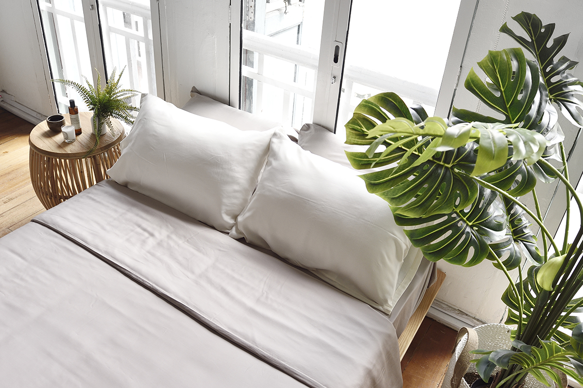 squarerooms sunday bedding bedsheets plants bedroom white minimalist scandinavian cosy bamboo sateen