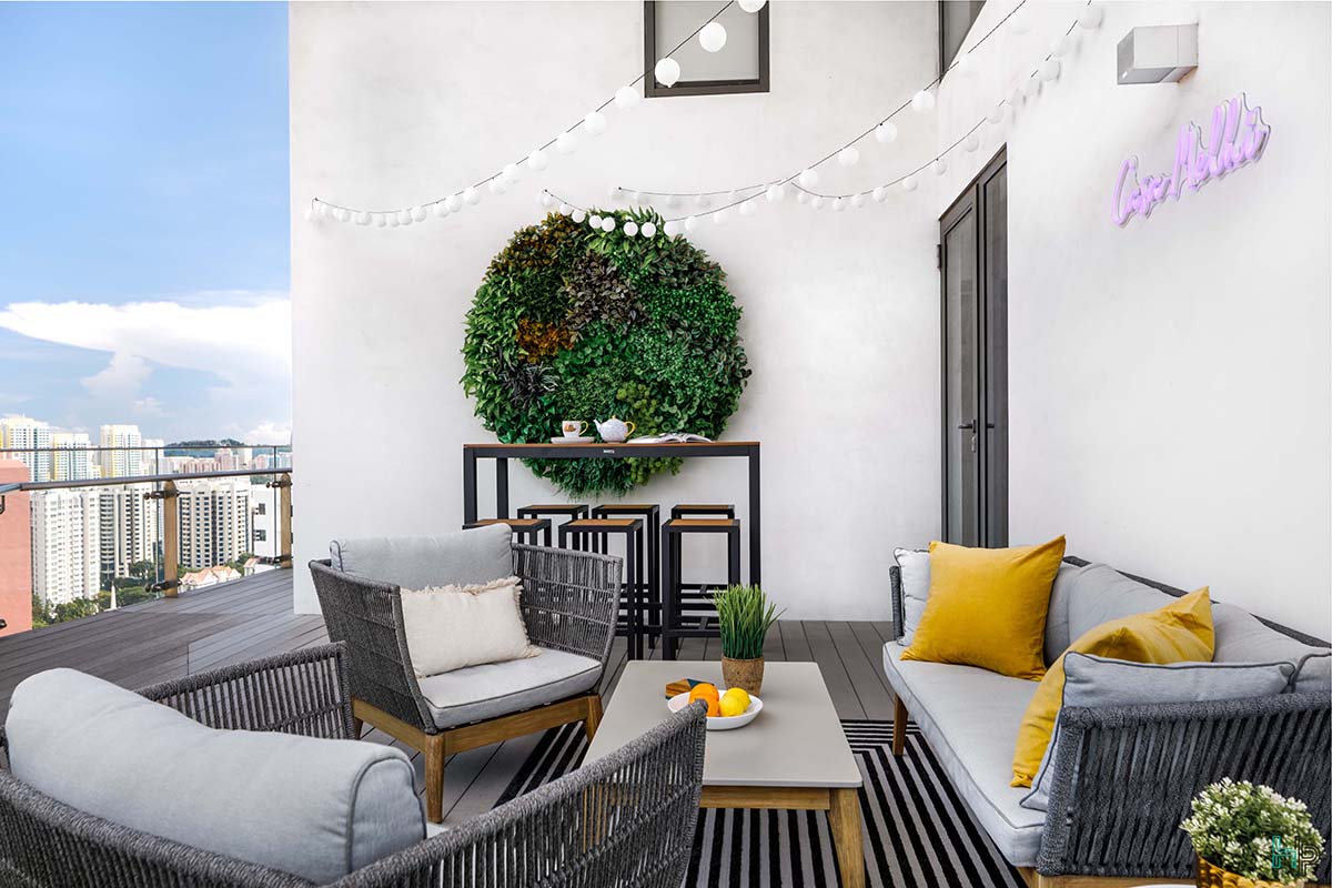 squarerooms home philosophy renovation 30K budget cost condo balcony green plant wall