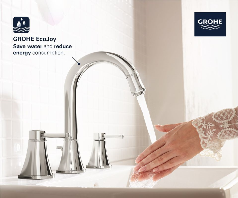squarerooms grohe ecojoy hand washing faucet tap sink