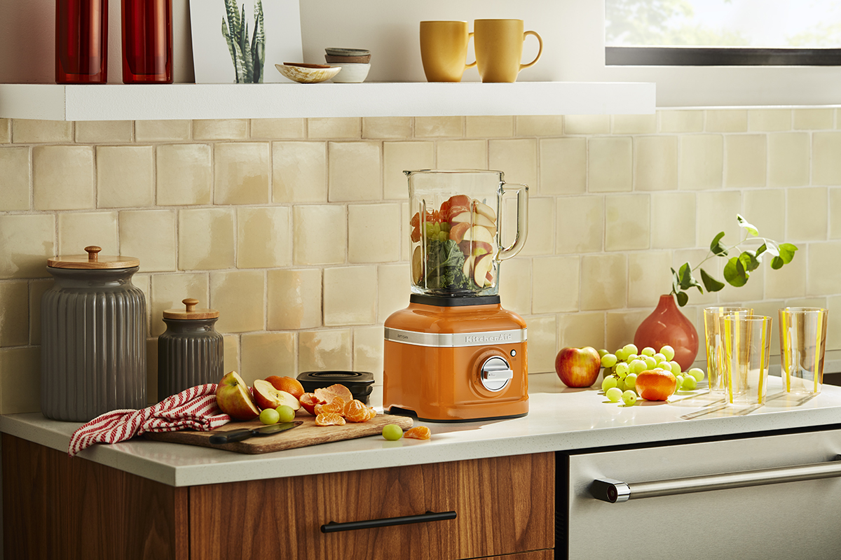 squarerooms Kitchenaid kitchen appliances blender honey shade warm yellow orange colour