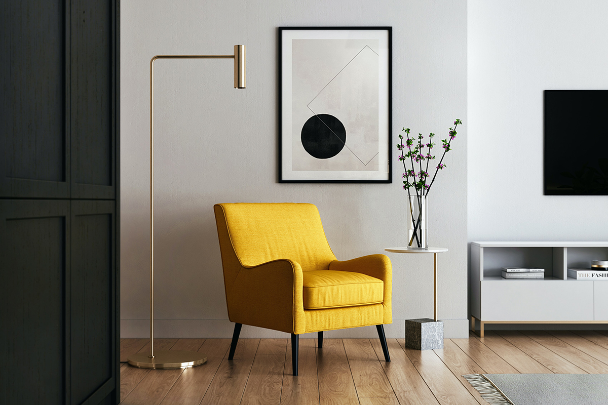 squarerooms kam idris unsplash yellow chair modern living room