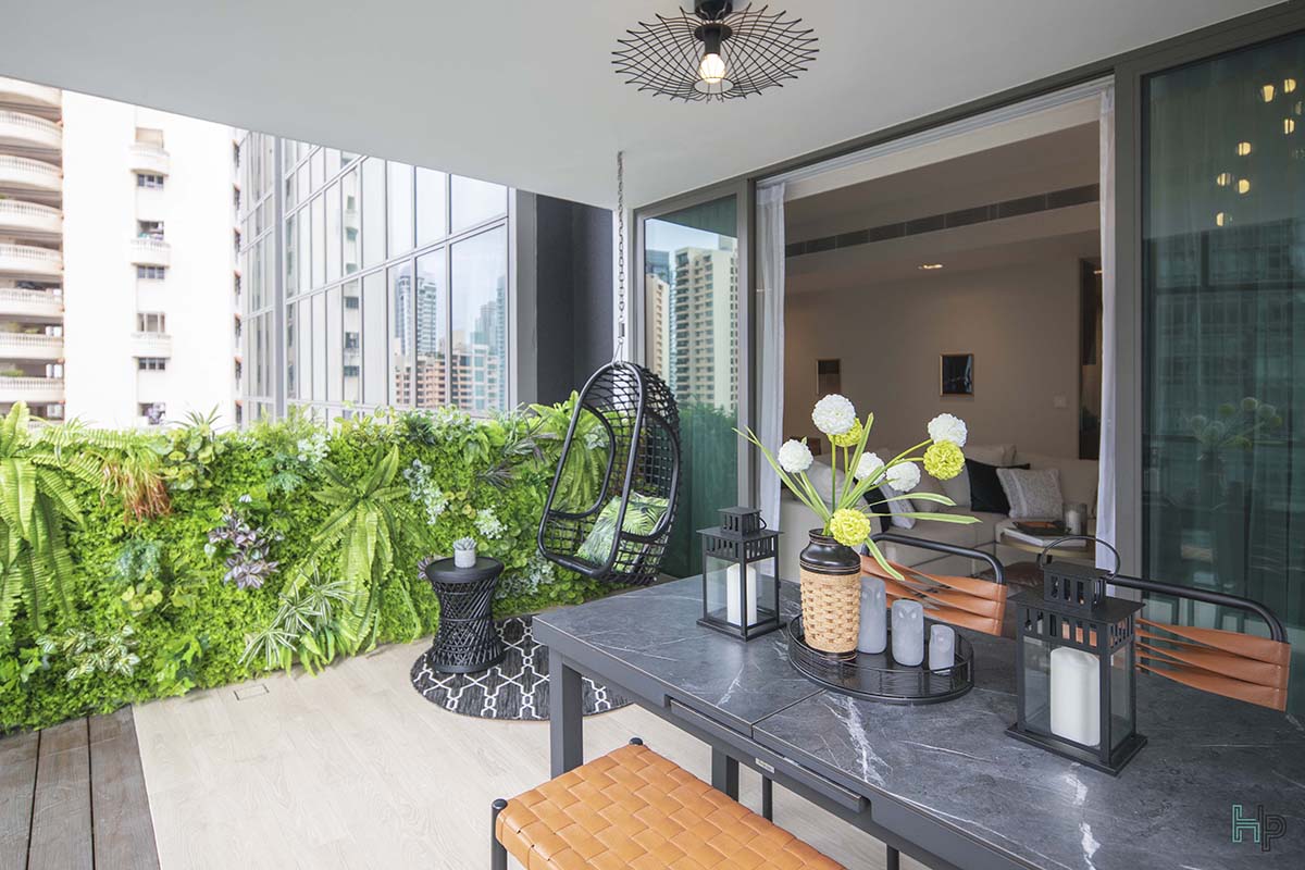 squarerooms home philosophy renovation budget design interior condo makeover green wall artificial balcony