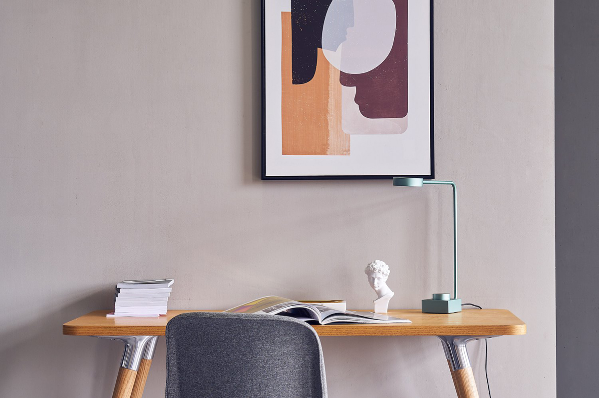squarerooms Commune furniture portrait artwork painting desk office wood pastel minimalist