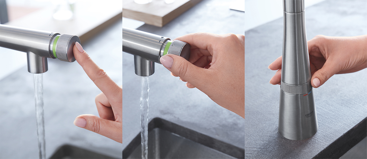squarerooms grohe faucet smartcontrol kitchen mixer tap sink button automatic