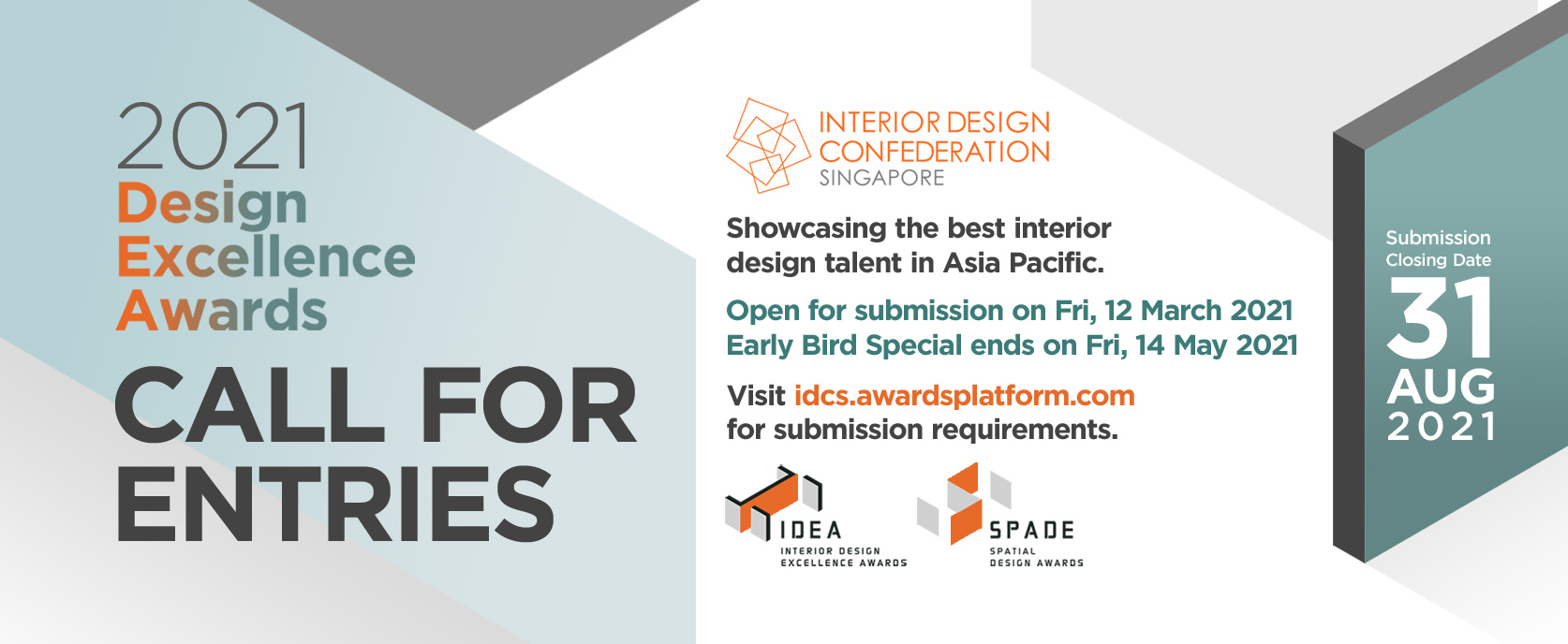 squarerooms idcs design excellence awards interior design confederation singapore submissions call for entries 2021 best design competition asia pacific