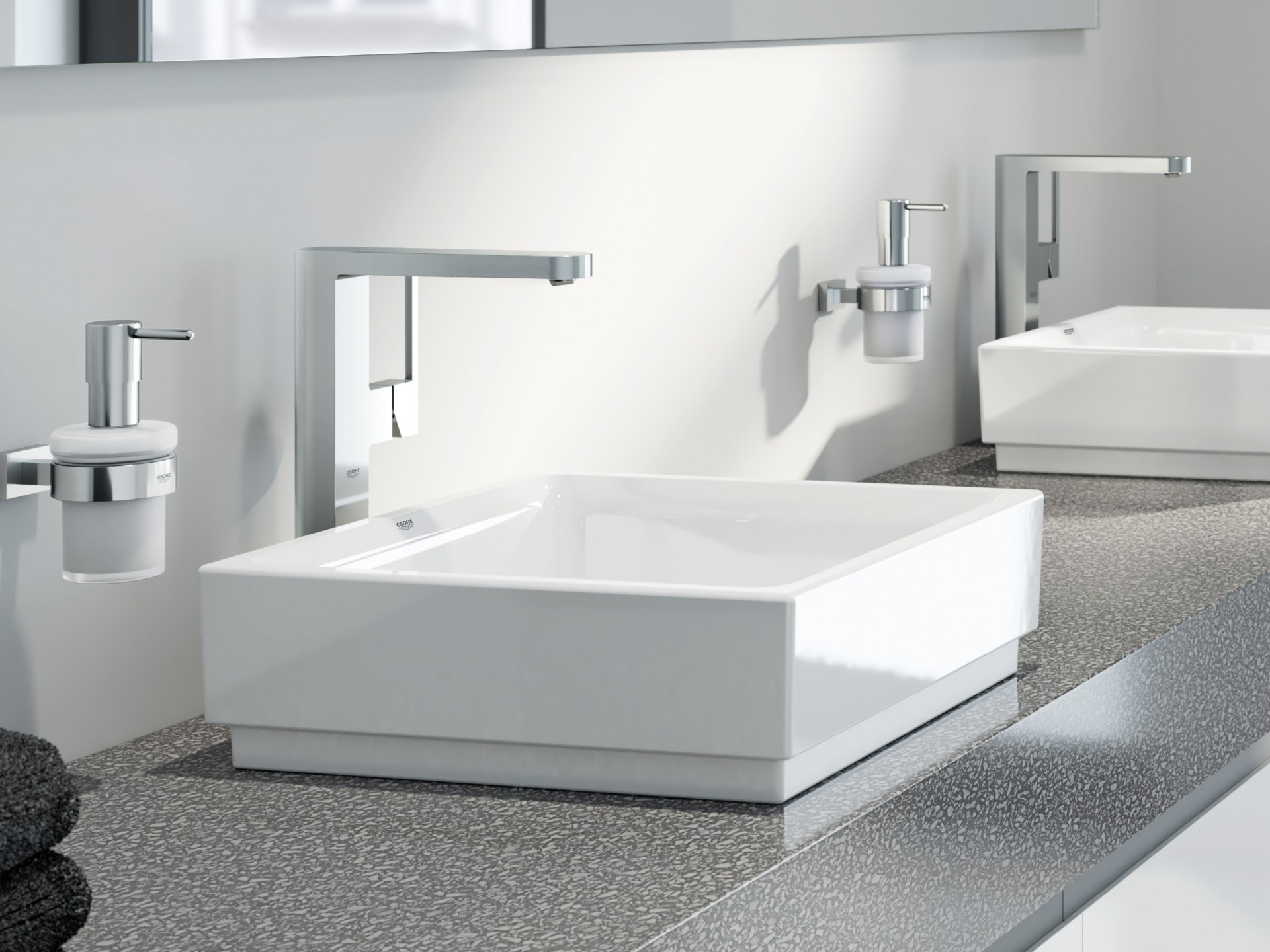 squarerooms grohe sink washbasin white faucet