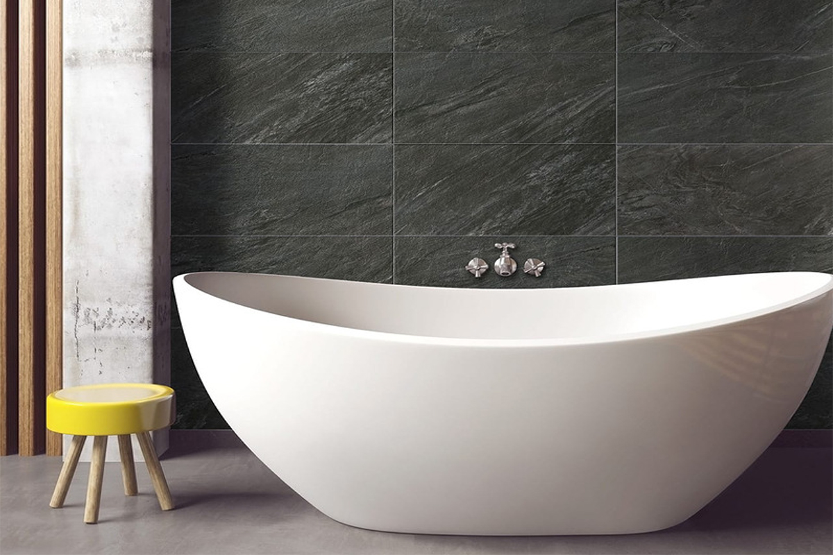 squarerooms lian seng hin talos tiles cleanse air quality nano glazing bathroom white grey monochromatic modern bathtub black wall