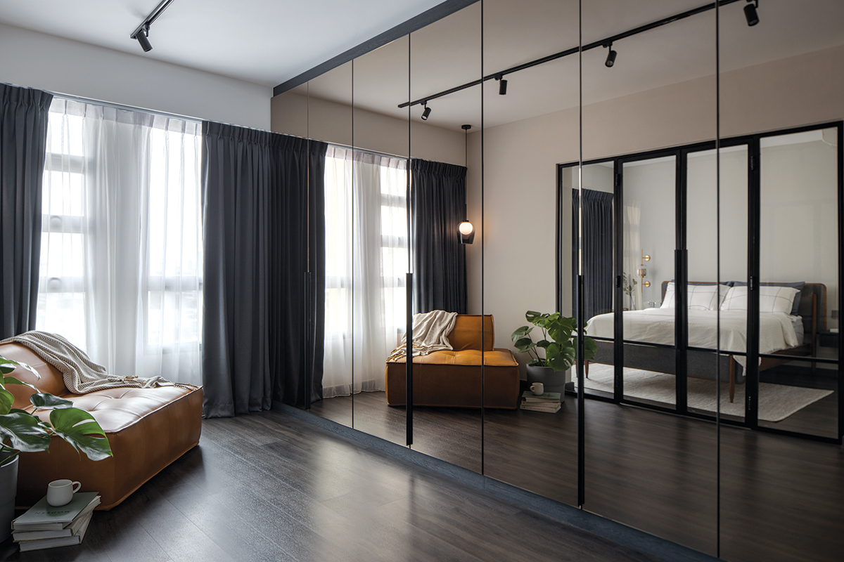 squarerooms authors in style home renovation 4 room hdb bto flat contemporary style look makeover living room open space concept glass door mirror