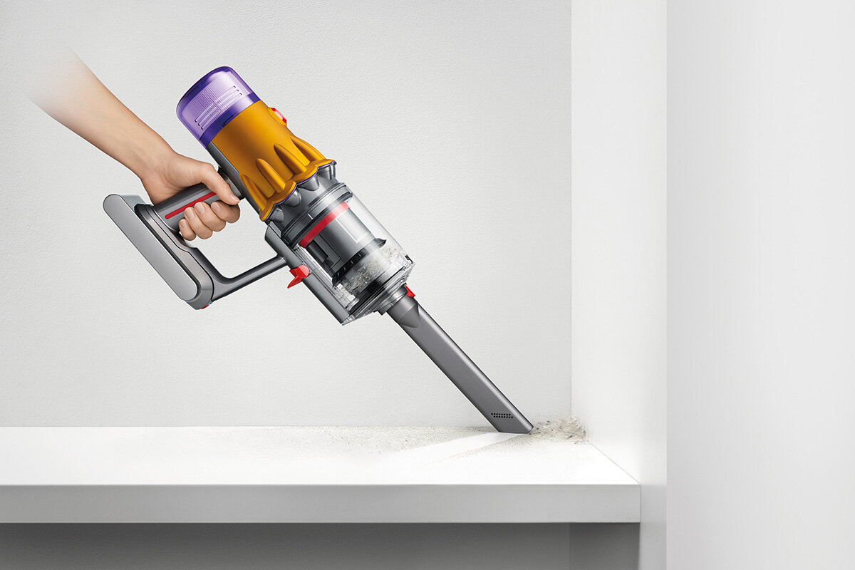 squarerooms dyson v12 detect slim total clean vacuum new launch release appliance cleaning device light pipe narrow small nooks corner attachment cleaning head