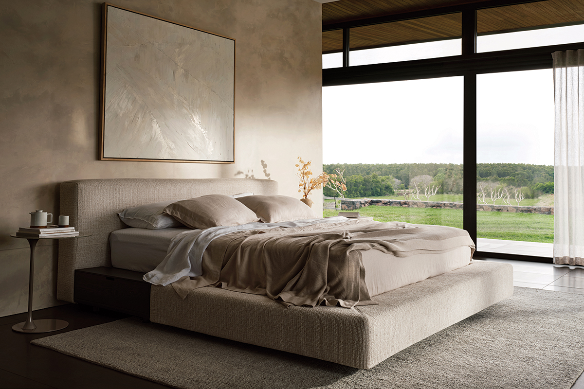 squarerooms king living bedroom modular bed frame jasper minimalist grey desert cream modern