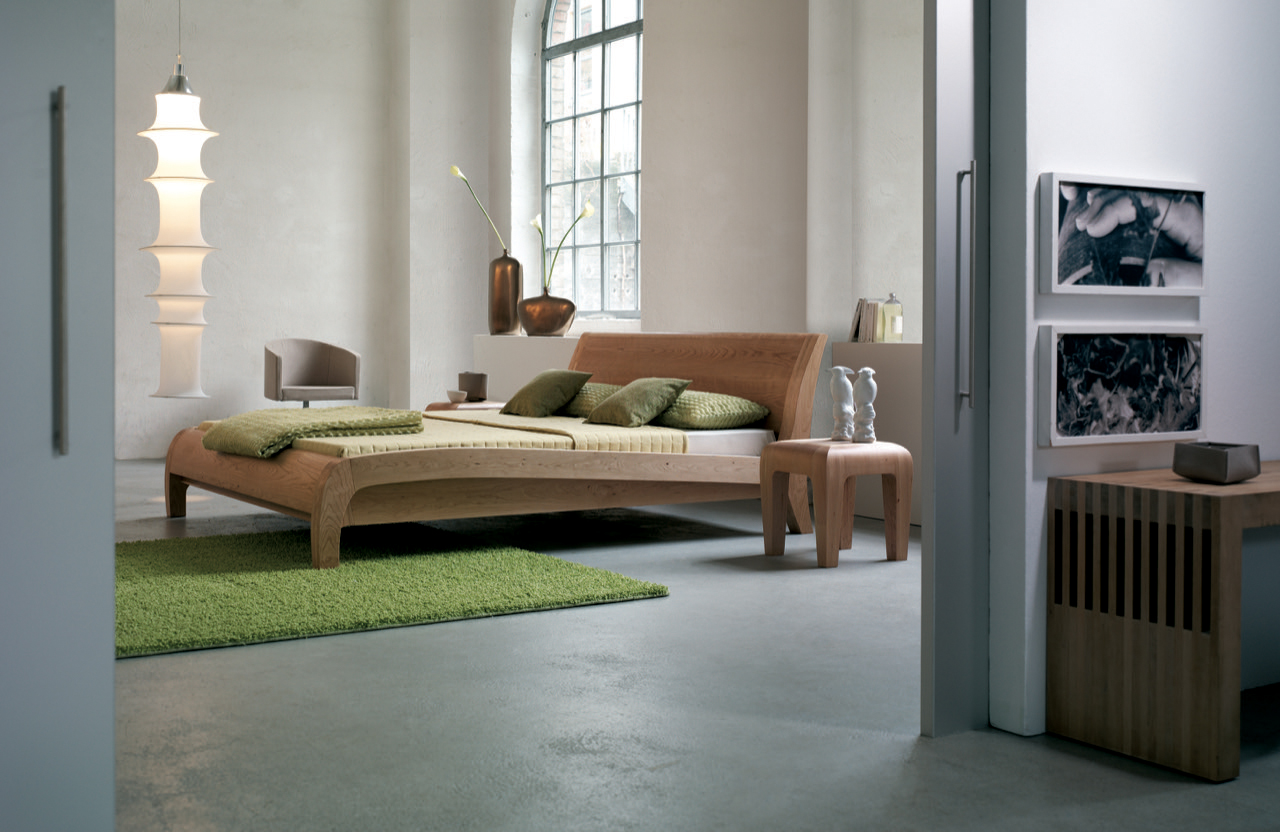 squarerooms dormiente beluga ambiente kirsche cherry wood bedside table bedroom green grey solid wood