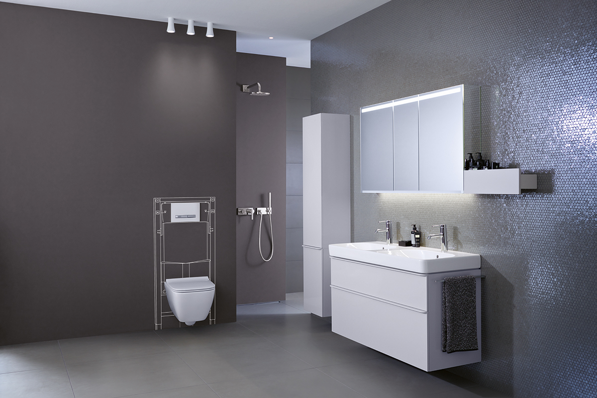 squarerooms geberit toilet wc concealed cistern modern futuristic luxury white grey bathroom