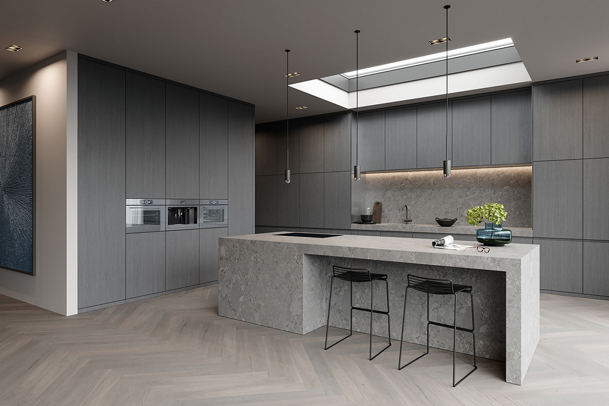 squarerooms vzug v-zug kitchen appliances steam cooker oven excellence line new kitchen grey modern minimalist