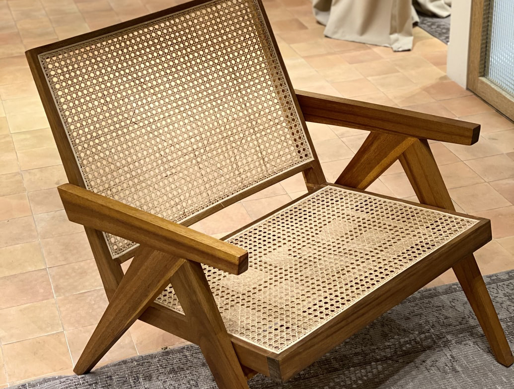 squarerooms Jeanneret Chair rattan wood furniture trend