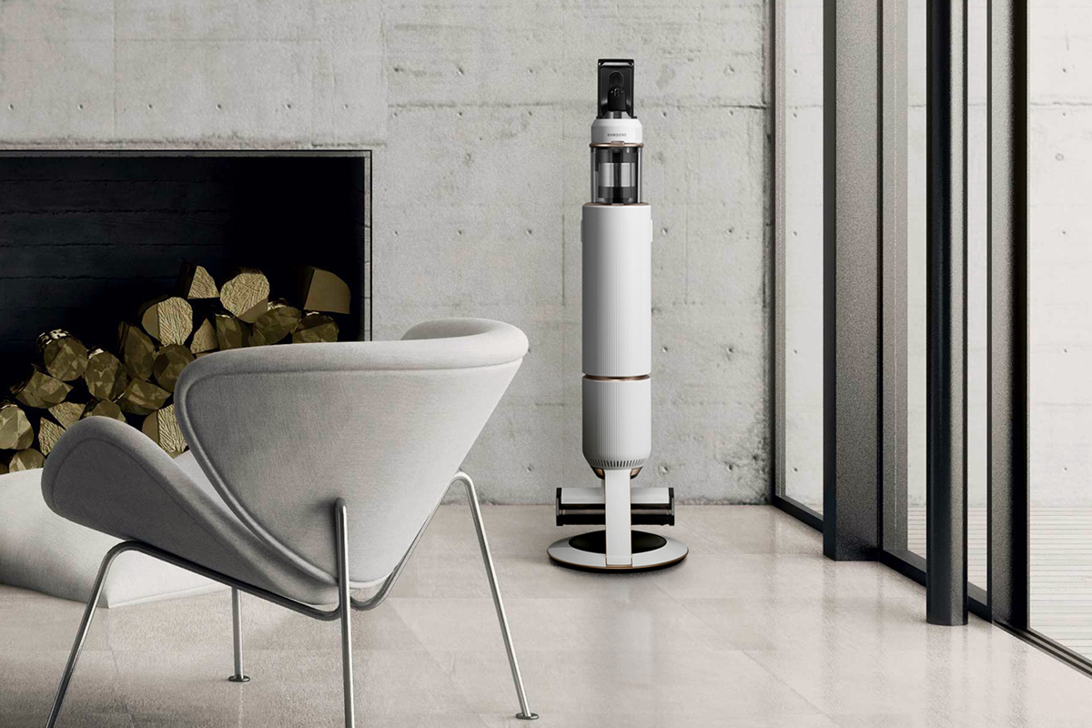 squarerooms samsung bespoke jet handheld stick vacuum cleaner white minimalist luxury living room