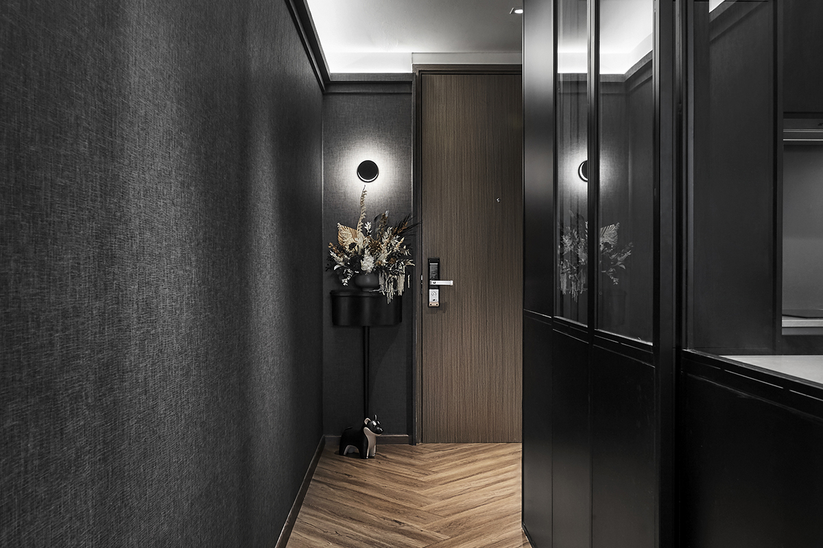 squarerooms happe design atelier home condo renovation condominium black modern minimalist contemporary design flat apartment makeover wood floors wardrobe