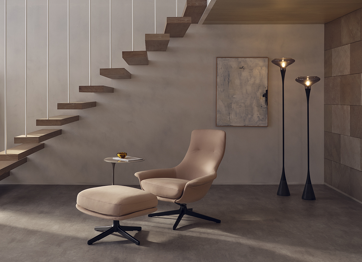 squarerooms king living furniture jono fleming stylist small apartment tips advice ideas furnishing space interior design modern living room seymour chair lounge pink staircase luxury