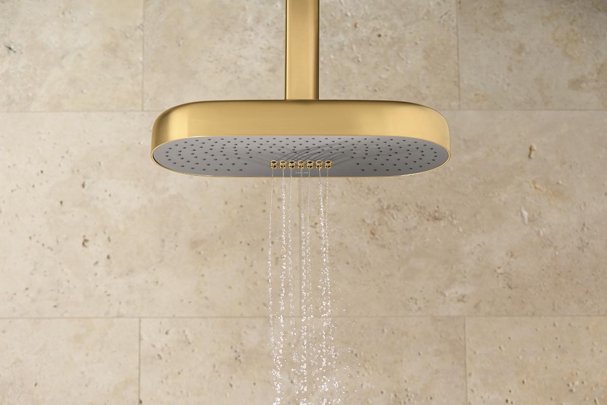 squarerooms kohler anthem statement collections luxury bathroom black gold shower fixtures fittings accessories spray