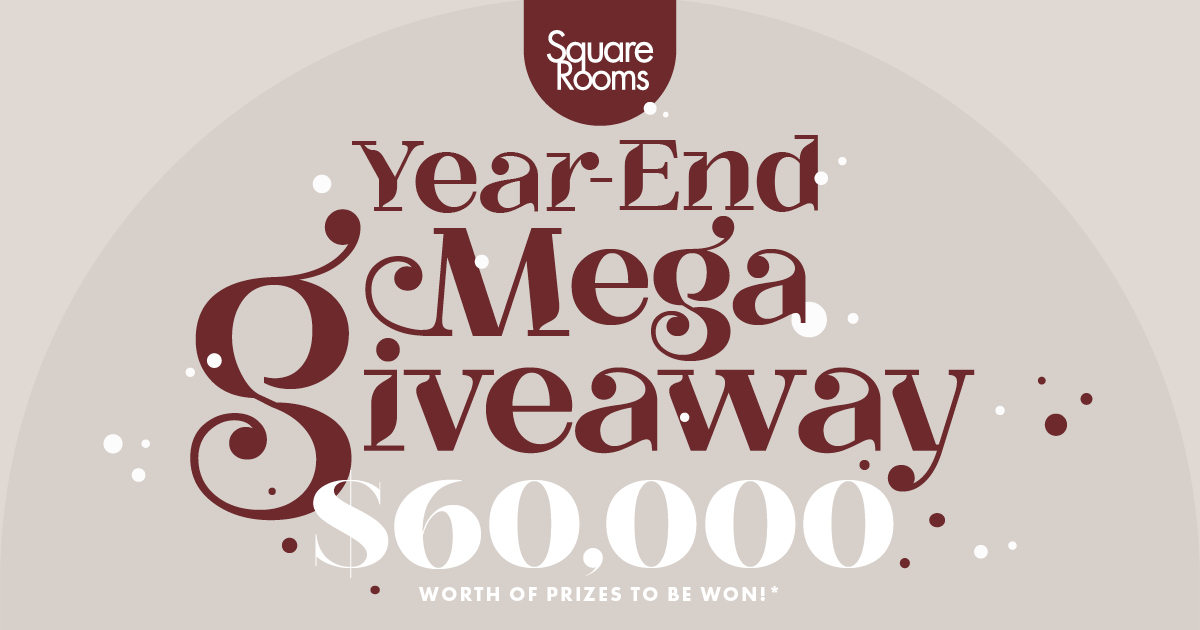 squarerooms 2022 year end mega giveaway christmas new year promo prizes