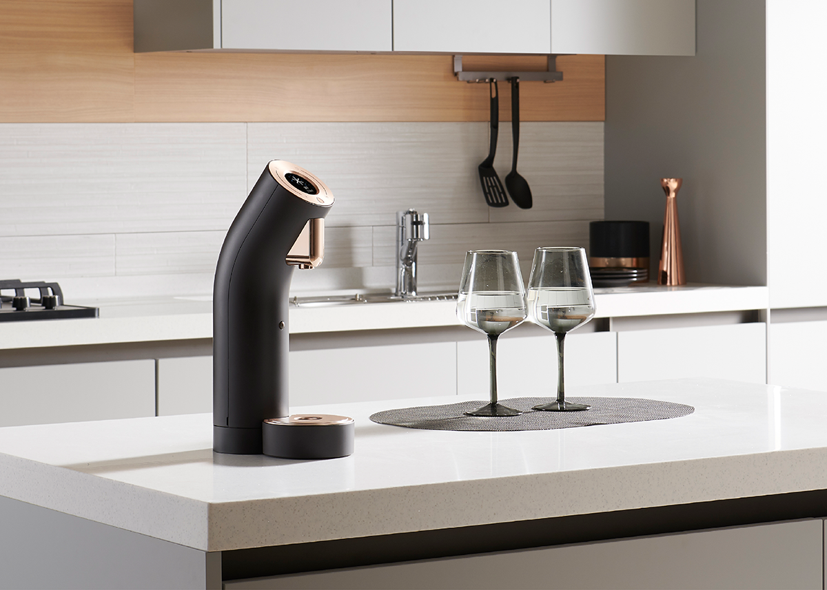 squarerooms appliances wells the one water dispenser tankless purifier filter black sleek modern white minimalist kitchen