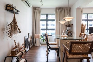 squarerooms habitamp gb interior design hdb flat renovation eclectic style colourful design furniture dining room area table rustic