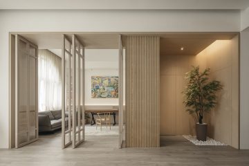 squarerooms right angle studio home condominium unit condo renovation makeover interior design dea awards winner minimalist modern aesthetic partition fluted panels room divider study work from home office space