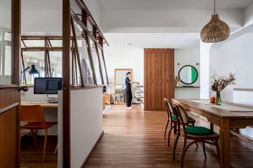 squarerooms thewoodyhome ethereall home renovation interior design eclectic rustic hdb bto flat wood style open concept living dining area office windows