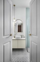 squarerooms blend by imc interior design singapore apartment renovation makeover modern contemporary style bathroom blue turquoise white classic