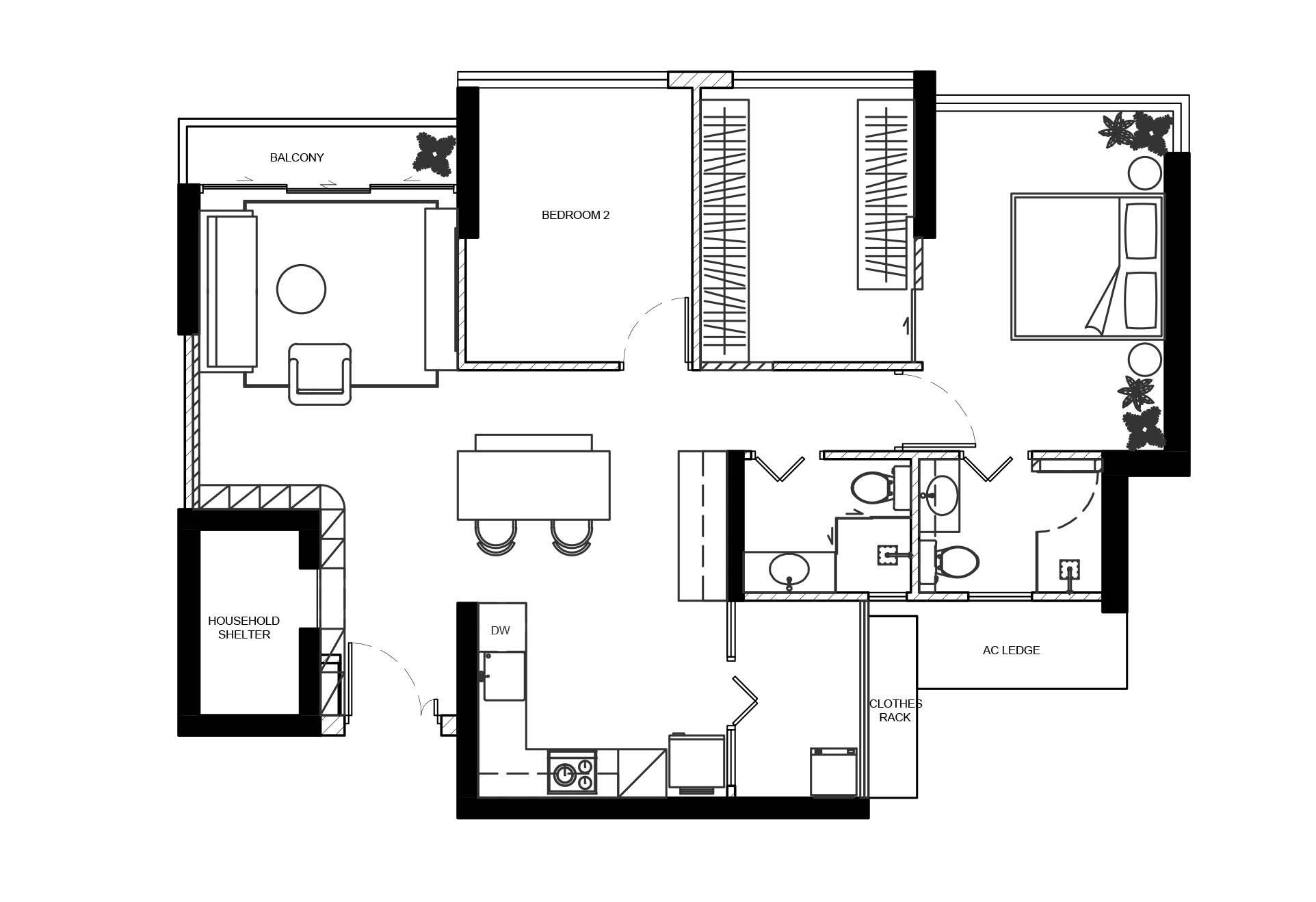 squarerooms ascend design 4 room hdb flat layout floor plan