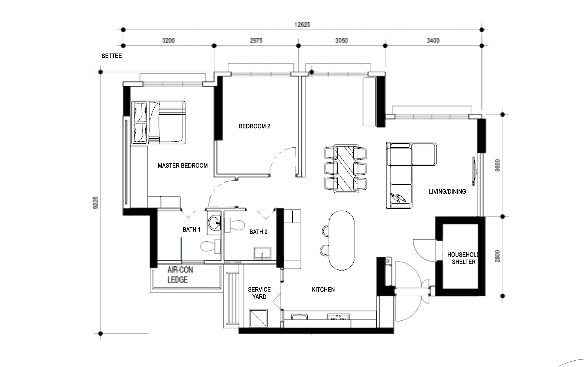 squarerooms cozyspace bedok south 4 room bto flat hdb floor plan layout